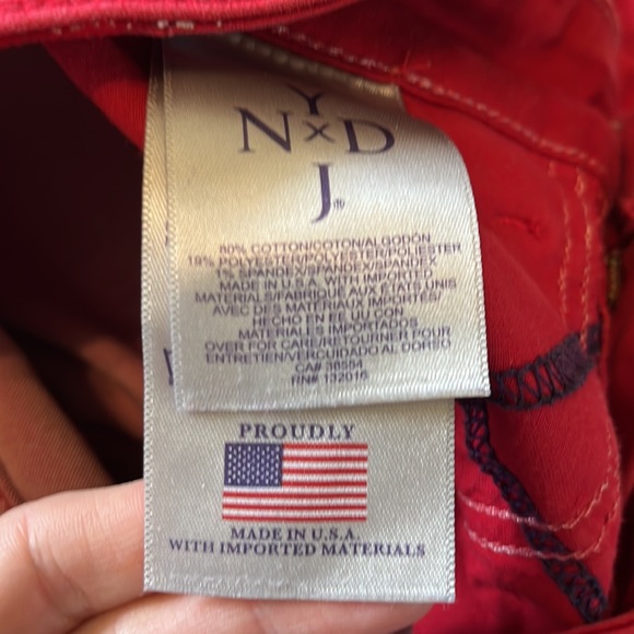 NYDJ Red Samantha Slim Jeans Size 2P - Picture 13 of 15